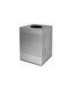 Rubbermaid / United Receptacle SC22ESM Designer Line Silhouette Open Top Waste Receptacle - 50 Gallon - 21 3/4" Sq. x 31 1/2" H - Silver Metallic