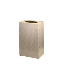 Rubbermaid / United Receptacle SR14EDP Rectangular Designer Line Silhouette Open Top Trash Can - 25 Gallon Capacity - 19 1/2" W x 30" H x 10" Dp. - Desert Pearl