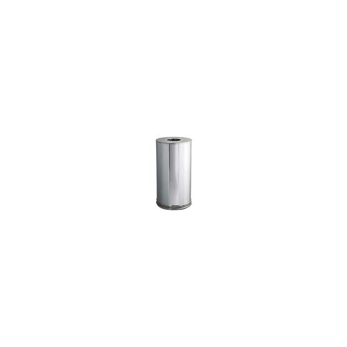 Rubbermaid 9066 Metallic Designer Line Open Top Waste Receptacle - 15 Gallon Capacity - 15" Dia. x 28" H - Mirror Stainless Steel