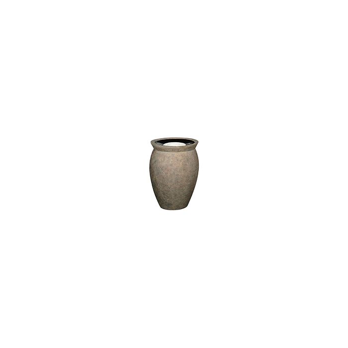 Rubbermaid / United Receptacle FGFGK1924SUBISQ Milan Collection Pescara Fiberglass Sand-Top Ash Urn - 18 1/2" Dia. x 24" H - Bisque in color