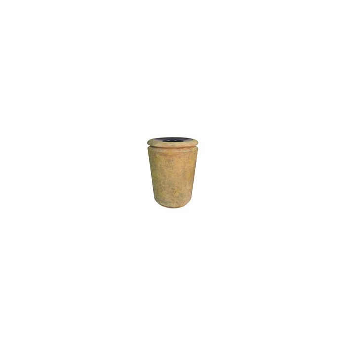 Rubbermaid / United Receptacle FGFGK2736PLSAH Milan Collection Tuscan Fiberglass Open Top Waste Receptacle - 33 Gallon Capacity - 26 1/2" Dia. x 36 1/4" H - Sahara in color