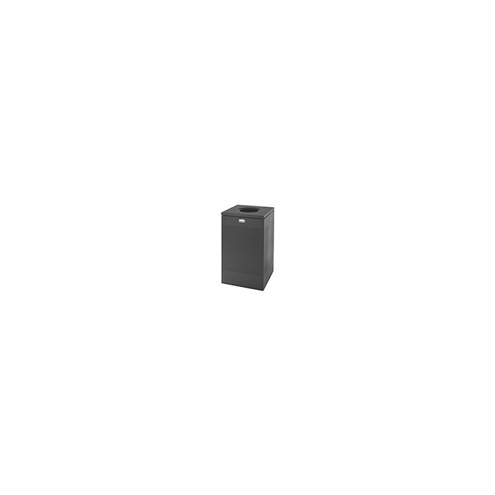 Rubbermaid / United Receptacle SC18ETBK Designer Line Silhouette Open Top Waste Receptacle - 40 Gallon - 18 3/4" Sq. x 30" H - Black